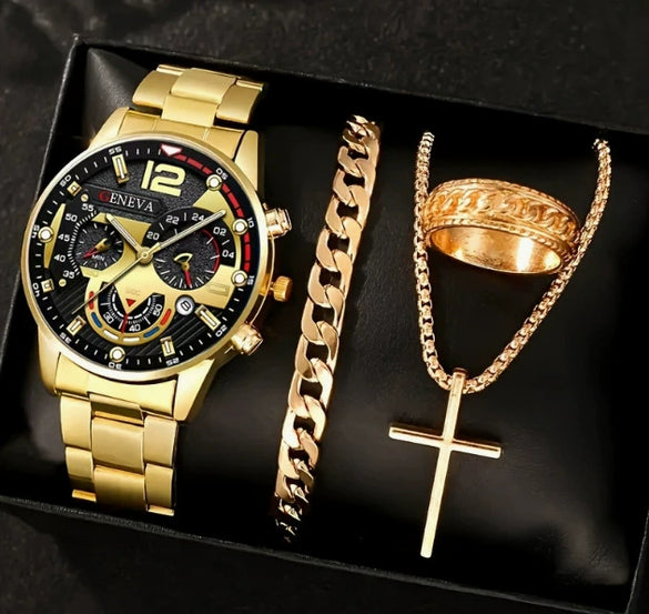 Business Style Men's Alloy Watch With Round Dial And Roman Scale