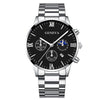Business Style Men's Alloy Watch With Round Dial And Roman Scale