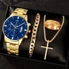 Business Style Men's Alloy Watch With Round Dial And Roman Scale