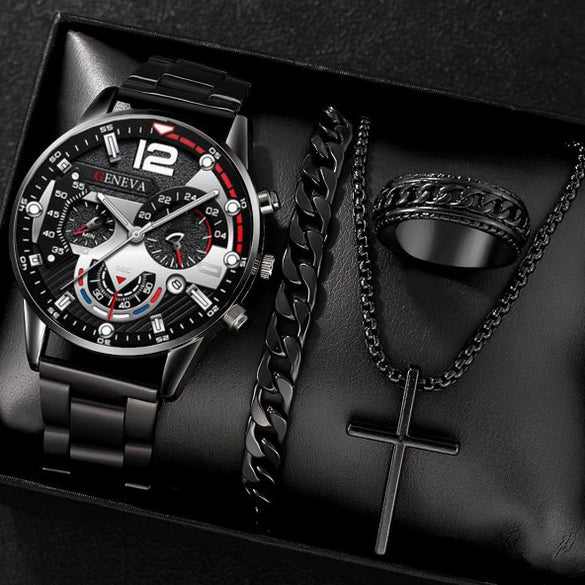 Business Style Men's Alloy Watch With Round Dial And Roman Scale