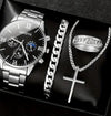 Business Style Men's Alloy Watch With Round Dial And Roman Scale