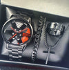 Business Style Men's Alloy Watch With Round Dial And Roman Scale