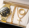 Business Style Men's Alloy Watch With Round Dial And Roman Scale