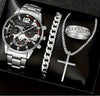 Business Style Men's Alloy Watch With Round Dial And Roman Scale