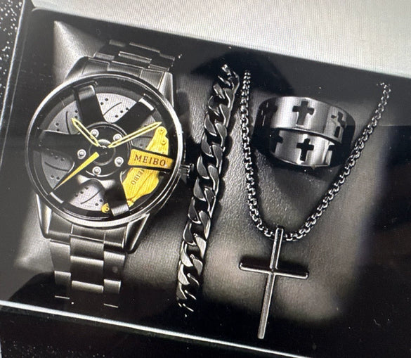 Business Style Men's Alloy Watch With Round Dial And Roman Scale