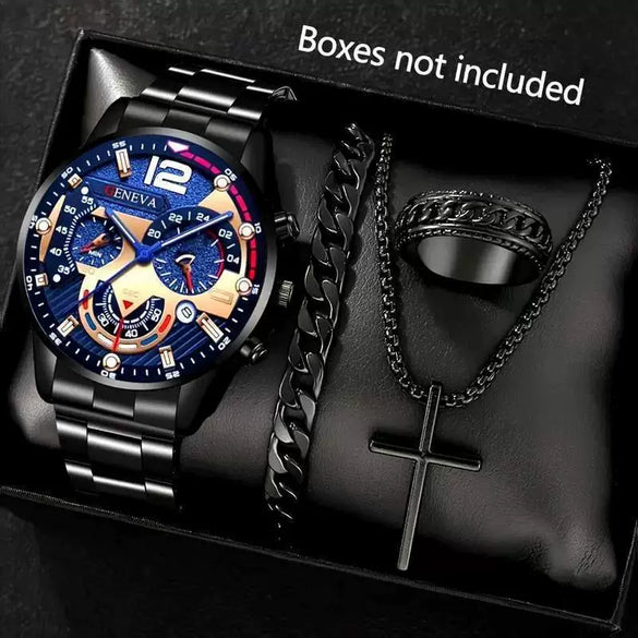 Business Style Men's Alloy Watch With Round Dial And Roman Scale