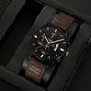 Business Style Men's Quartz Watch Alloy Case Imitation Leather Strap Round Dial