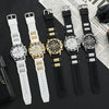 Business Style Men's Quartz Watch With Alloy Case Silicone Strap And Round Dial