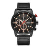 Business Style Men's Wristwatch Metal Case Imitation Leather Strap Stainless Steel Buckle Round Dial