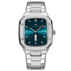 Business Style Rectangular Dial Stainless Steel Men's Watch With Double Calendar And Waterproof Feature