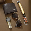 Business Style Round Dial Alloy Case And Strap Steel Band Quartz Watch For Men