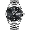 Business Style Waterproof Luminous Double Calendar Men's Watch With Alloy Case Stainless Steel Strap And Mineral Strengthened Glass Mirror