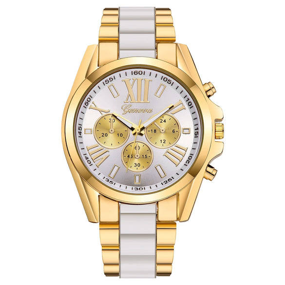 Business Watch Alloy Strip Round Dial With Roman Graduated And Printed Logo For Men