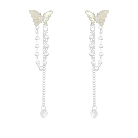 Butterfly Animal Style Copper Pearl Earrings For Women