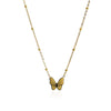 Butterfly Bead Chain Necklace Titanium Steel Electroplated With 18K Gold Color Preservation For Women