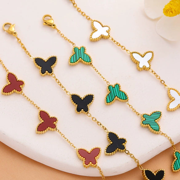 Butterfly Bow Titanium Steel Electroplating Bracelet Unisex