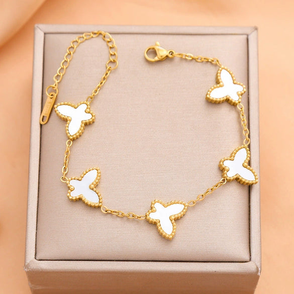 Butterfly Bow Titanium Steel Electroplating Bracelet Unisex