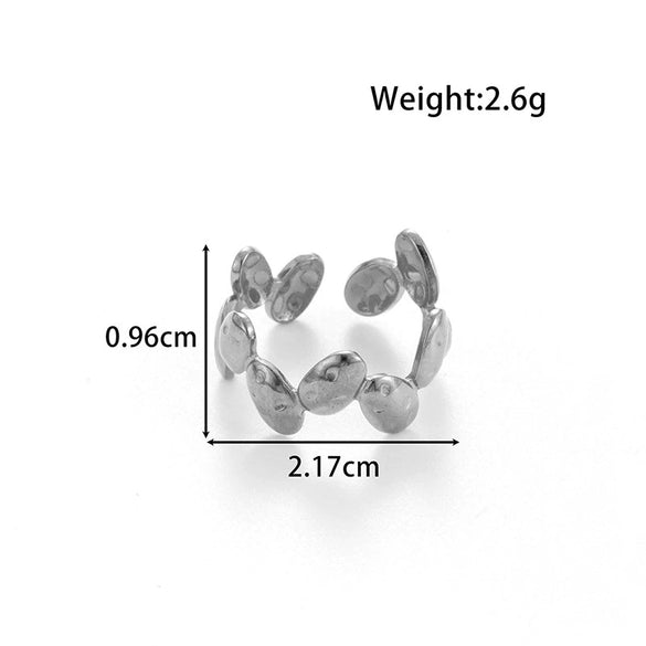 Butterfly Chain Opening Adjustable Ring Titanium Steel Geometric Style Electroplated