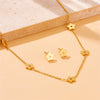 Butterfly Collarbone Necklace And Cute Suit Bracelet In Flower Design Made Of Stainless Steel With Electroplating Treatment