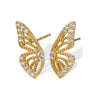 Butterfly Earrings Copper Plated With Real Gold Cute Animal Zodiac Style