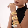 Butterfly Exaggerated Opening Bracelet 316L Stainless Steel 18K Gold Plated Elegant For Women