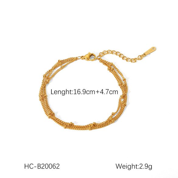 Butterfly Geometric Stainless Steel Bracelet With Zircon Chain Ball Chain Cuban Chain Electroplated Non Fading Hand Jewelry For Women