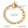 Butterfly Geometric Stainless Steel Bracelet With Zircon Chain Ball Chain Cuban Chain Electroplated Non Fading Hand Jewelry For Women