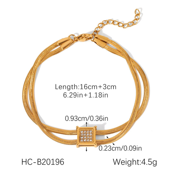 Butterfly Geometric Stainless Steel Bracelet With Zircon Chain Ball Chain Cuban Chain Electroplated Non Fading Hand Jewelry For Women
