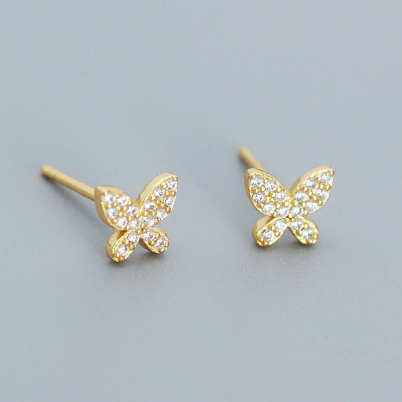 Butterfly Insect Style S925 Silver Electroplated Earrings For Women