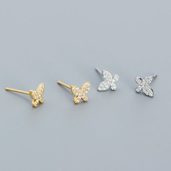 Butterfly Insect Style S925 Silver Electroplated Earrings For Women