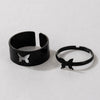Butterfly Love Star Moon Creative Hollow Punk Couple Ring Pair Alloy With Electroplating