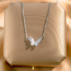Butterfly Necklace Copper Titanium Steel Animal Zodiac Diamond Design Jewelry