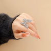 Butterfly Open Ring Artificial Crystal Diamond Highend Light Luxury Hand Jewelry For Women