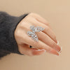Butterfly Open Ring Artificial Crystal Diamond Highend Light Luxury Hand Jewelry For Women