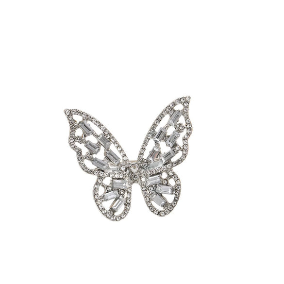 Butterfly Open Ring Artificial Crystal Diamond Highend Light Luxury Hand Jewelry For Women