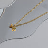 Butterfly Pendant Necklace Titanium Steel Gold Plated With Bow Pattern For Women
