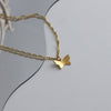 Butterfly Pendant Necklace Titanium Steel Gold Plated With Bow Pattern For Women