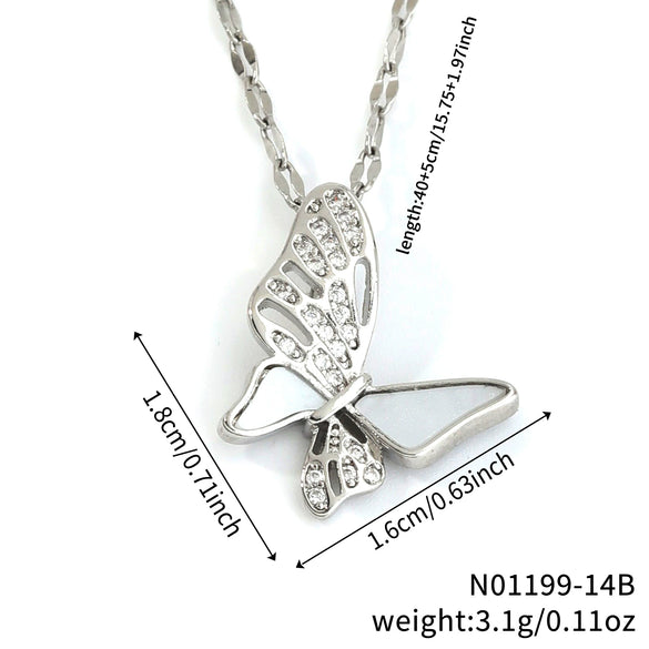 Butterfly Pendant Necklace Women's Fashion Personality Copper Electroplating Animal Shape
