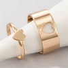 Butterfly Ring Set Creative Hollow Punk Style Couple Ring Tin Alloy Geometric Electroplated