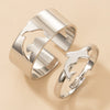 Butterfly Ring Set Creative Hollow Punk Style Couple Ring Tin Alloy Geometric Electroplated