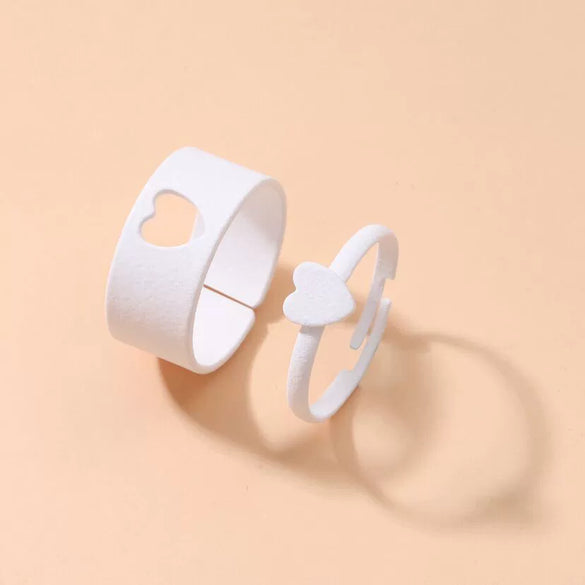 Butterfly Ring Set Creative Hollow Punk Style Couple Ring Tin Alloy Geometric Electroplated