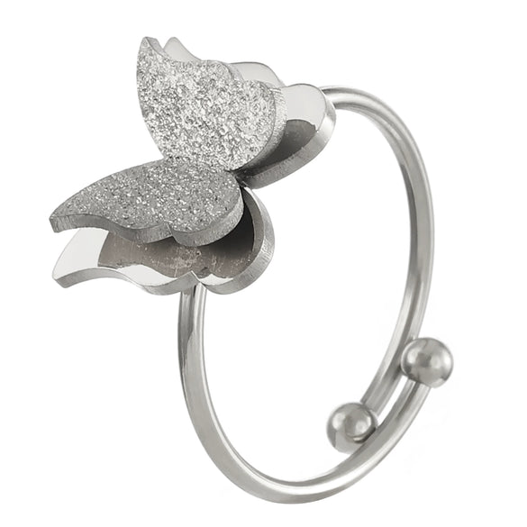 Butterfly Ring Titanium Steel Insect Pattern Electroplated Jewelry