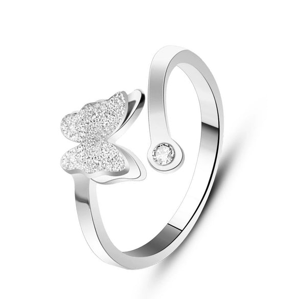 Butterfly Ring Titanium Steel Insect Pattern Electroplated Jewelry