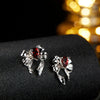 Butterfly Style S925 Sterling Silver Natural Colored Gemstone Stud Earrings For Women Set With Gems Animal Zodiac Design
