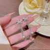 Butterfly Tassel Stud Earrings Pearl Copper Animal Zodiac Design Sweet Style For Women