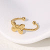 Butterfly Twist Ring Stainless Steel 18K Gold Plated For Women Cute Niche Personality