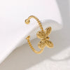 Butterfly Twist Ring Stainless Steel 18K Gold Plated For Women Cute Niche Personality