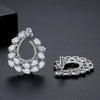 C Shaped Copper Earrings With Colorful Zircon Inlay Geometric Design Luxury Fashion Earrings For Women