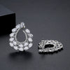 C Shaped Copper Earrings With Colorful Zircon Inlay Geometric Design Luxury Fashion Earrings For Women