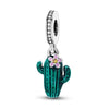 Cactus Pendant Silverplated White Copper Diy Bracelet Necklace For Women